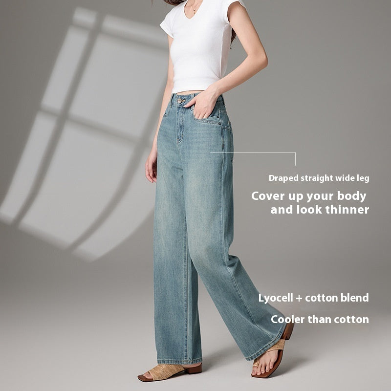 Summer New Straight Casual Women's Blue Jeans