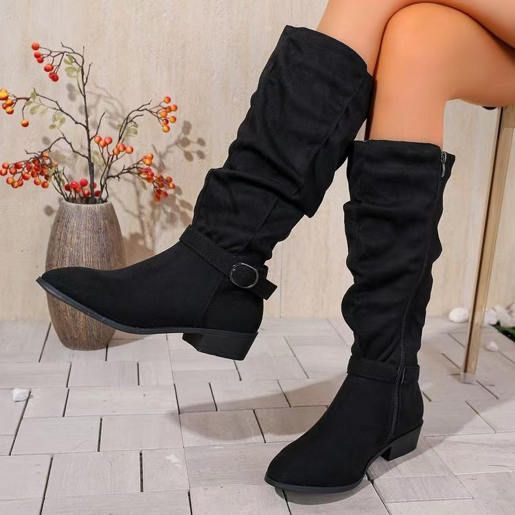 New Autumn Winter Belt Buckle Accessory For Womens Long Boots