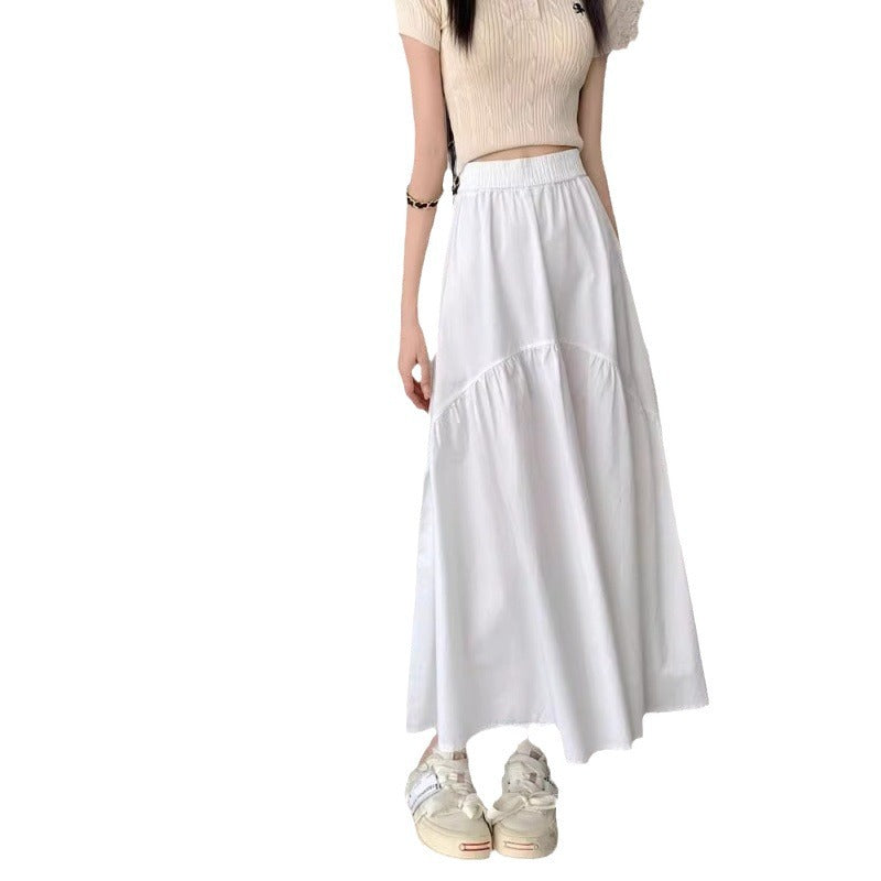 Womens Versatile Stylish Pleated Patchwork Skirt