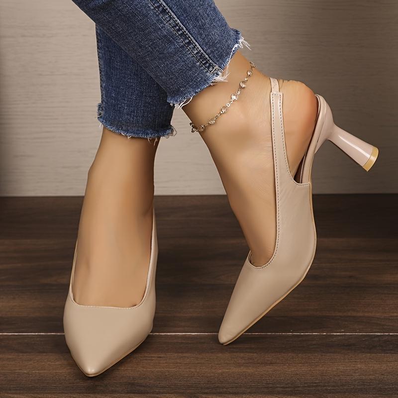 Women's Pointed Toe Stiletto Heel Pumps Elegant White