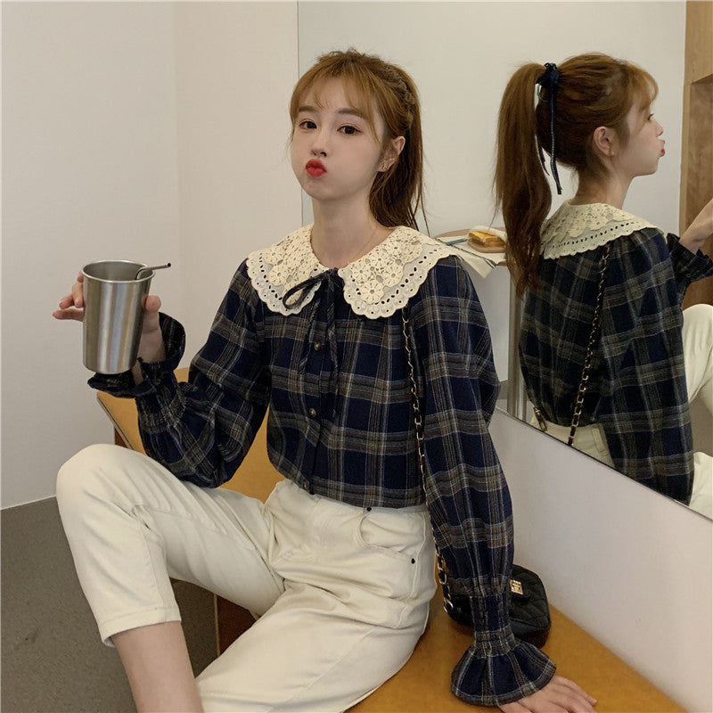 Doll collar shirt women