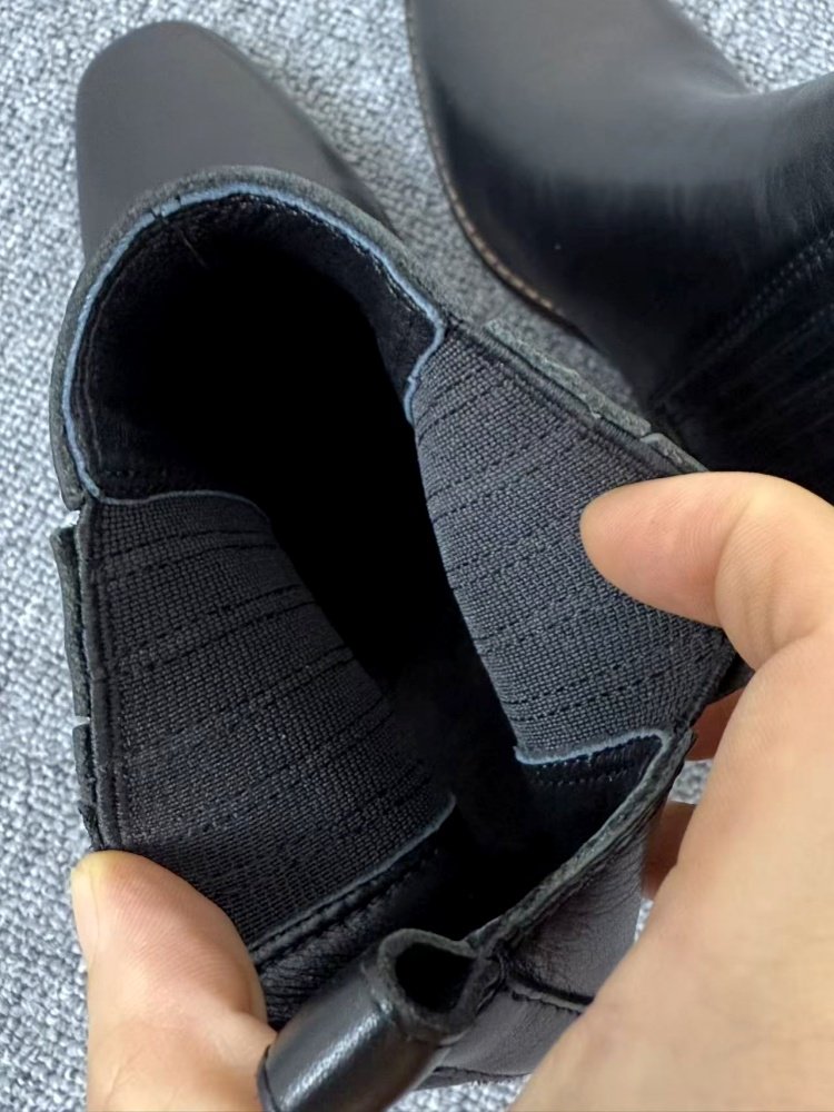 Mid-heel Chunky-heel Retro Square-toe Matte Leather Womens Boots