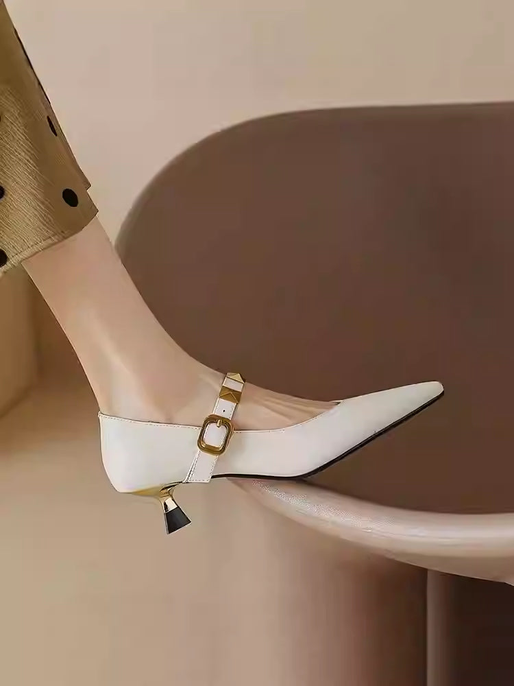 Pointed-toe Stiletto Heels With Studs