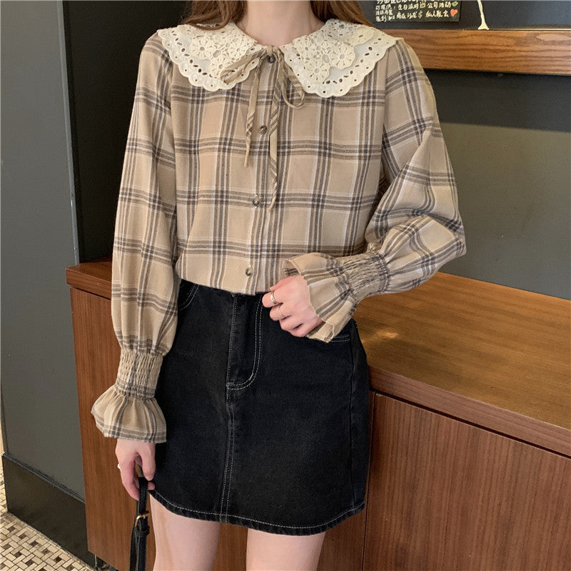 Doll collar shirt women