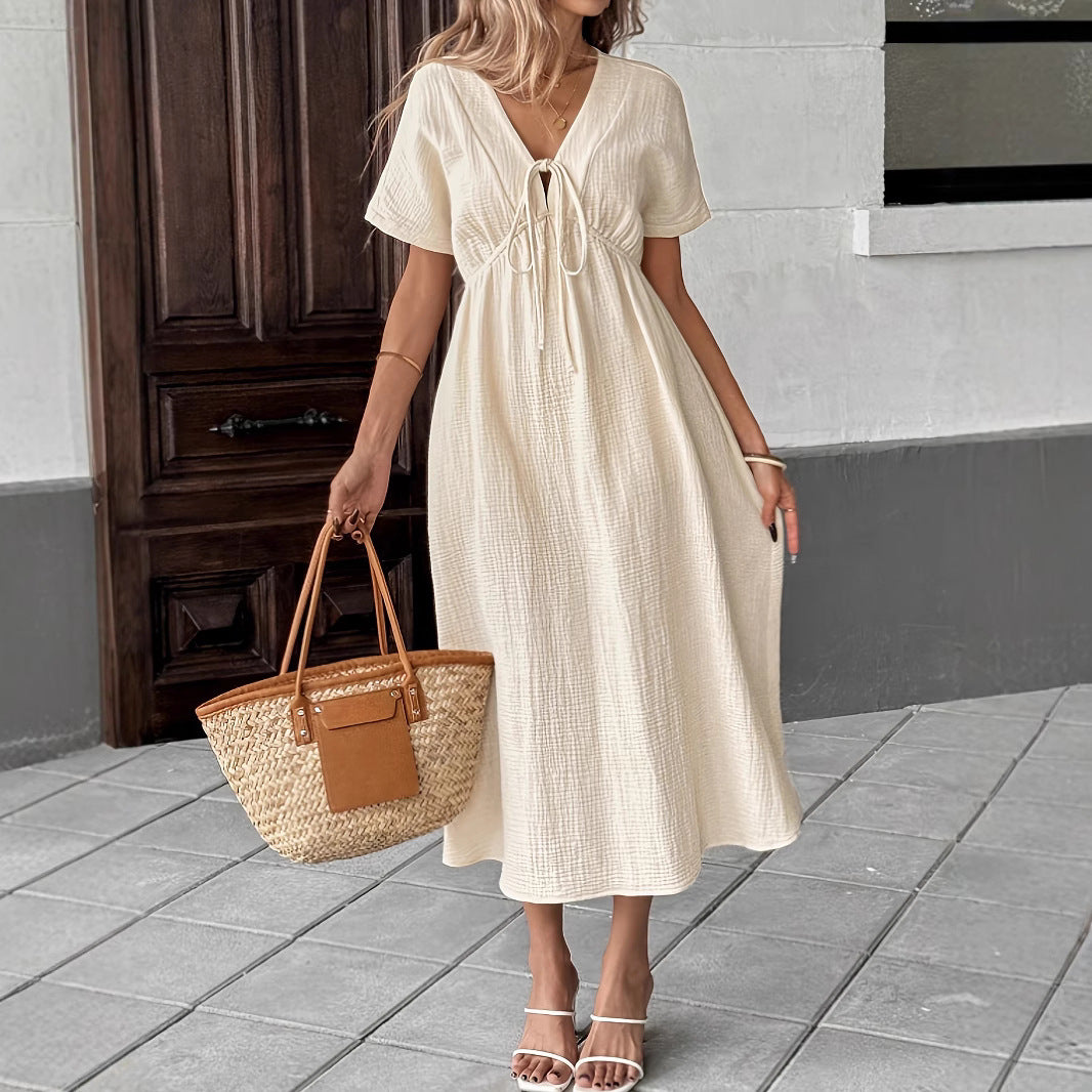 Womens Bohemian Deep V-Neck Dress