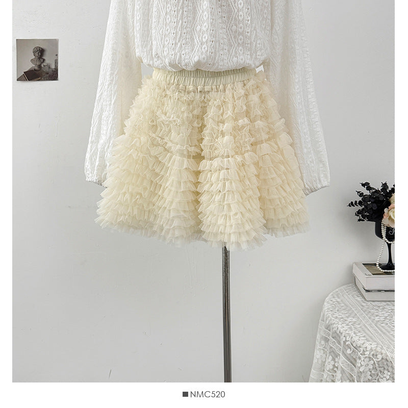Korean-style Sweet Tulle Tutu Skirt For Women