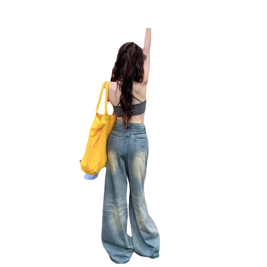 American Retro Distressed Straight Jeans
