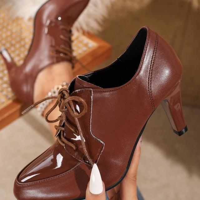 Womens Deep-V-cut Pointed-toe High-heeled Bootsversatile And Easy To Style