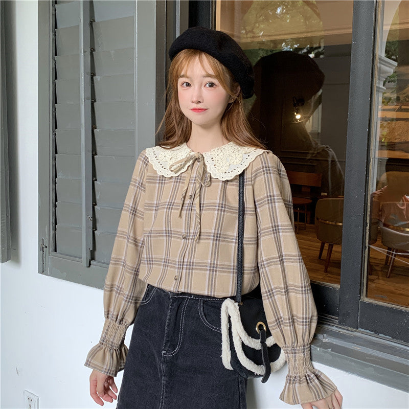 Doll collar shirt women