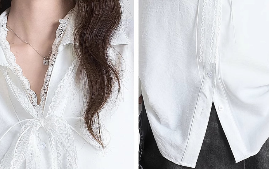 Lace Streamer Long Sleeve Shirt For Women