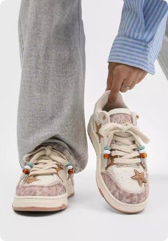 High-end Platform Platform Sneakers With Star Pattern For Couples