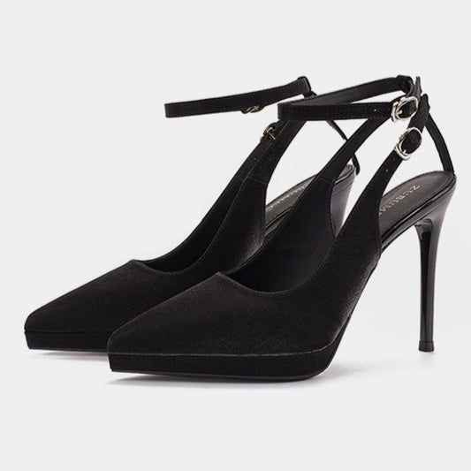 Waterproof Platform Suede Pointed Stiletto Heel High Heels