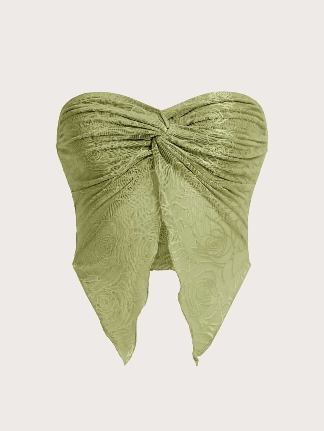 Mesh Stitching Chest Wrap Collar Backless Underwaist Women