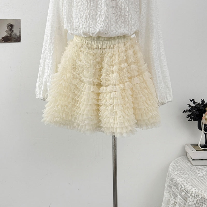 Korean-style Sweet Tulle Tutu Skirt For Women