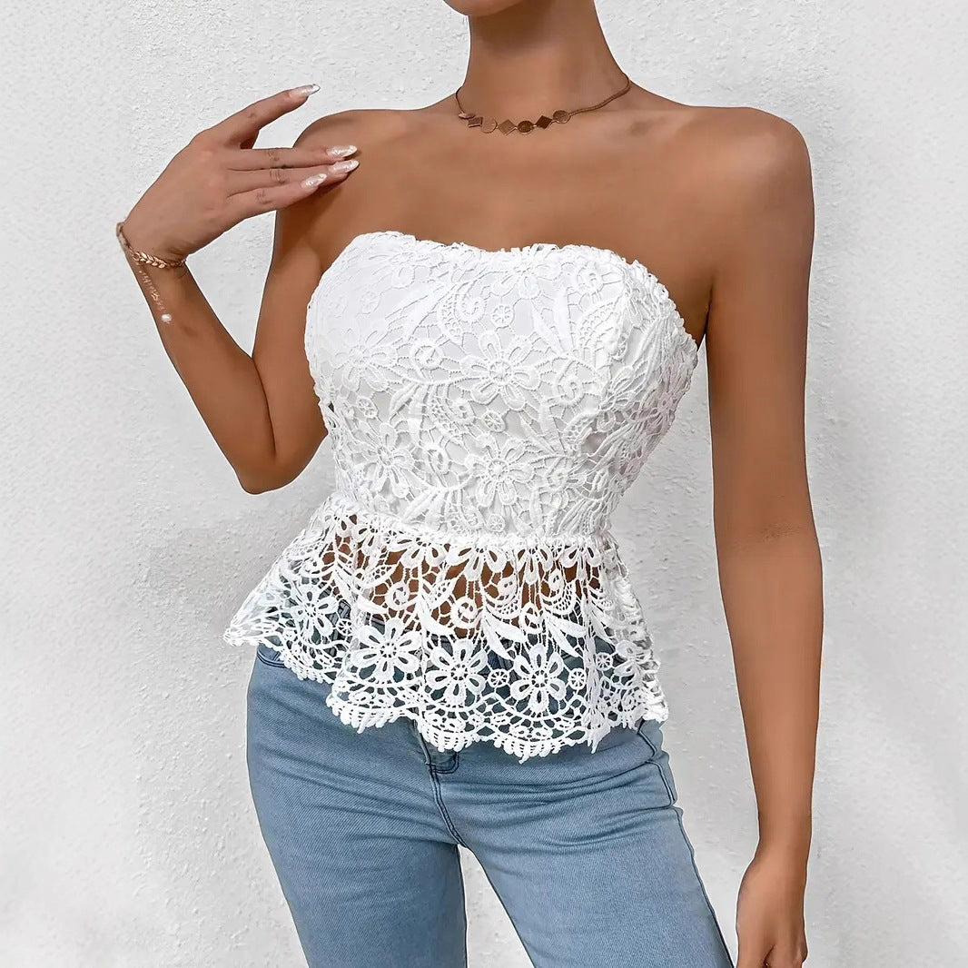 Women's Lace Embroidered Sleeveless Top