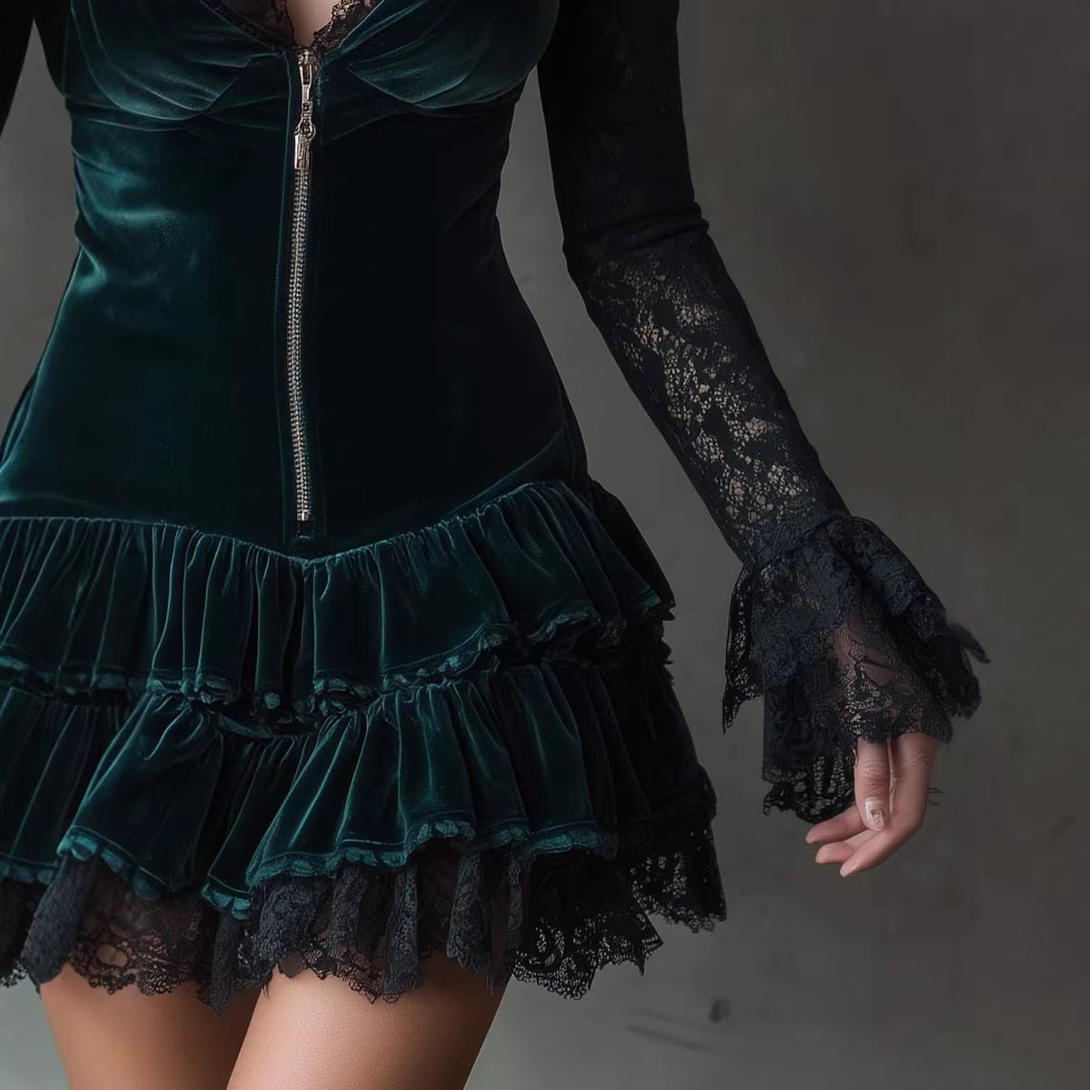 New Vintage Elegant Long-sleeve Maxi Dress A Luxurious And Seductive Gown