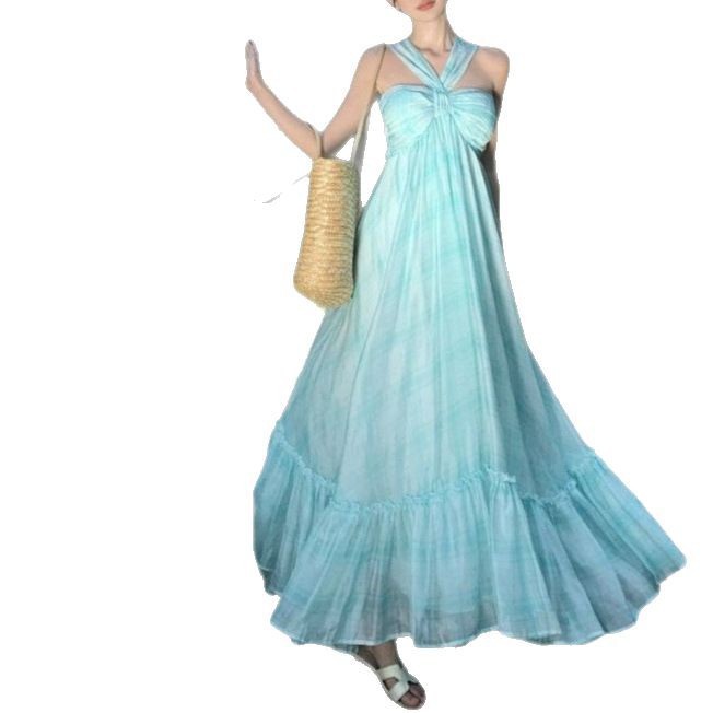 Women's Mint Manbo Design Neck Hanging Dress