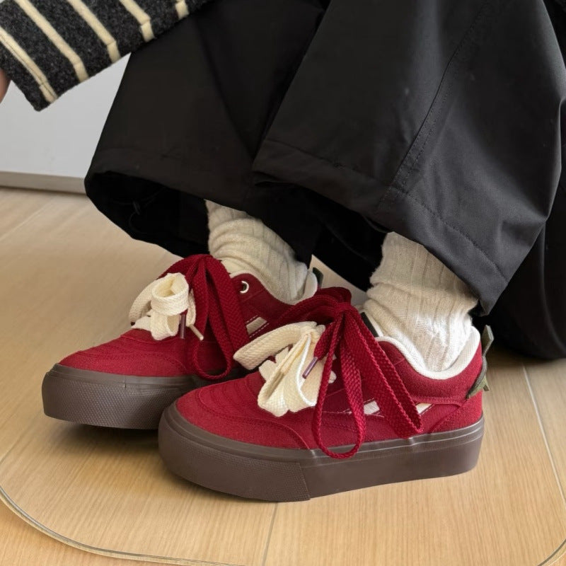 Thick-soled Skateboard Shoes Canvas Shoes Student Casual Versatile