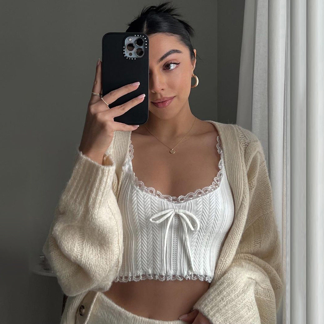 Women's Summer Lace Stitching Vest Top