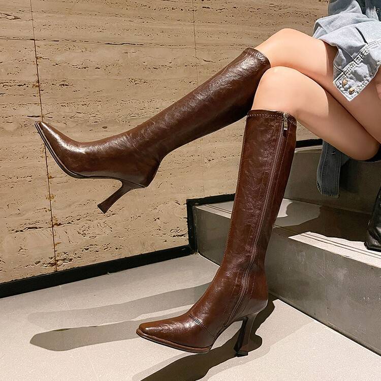 Niche Luxury Women's Retro High-heeled Pointed-toe Boots