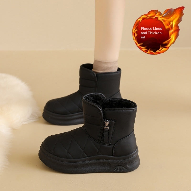 Womens Casual Warm Fleece-lined Snow Boots
