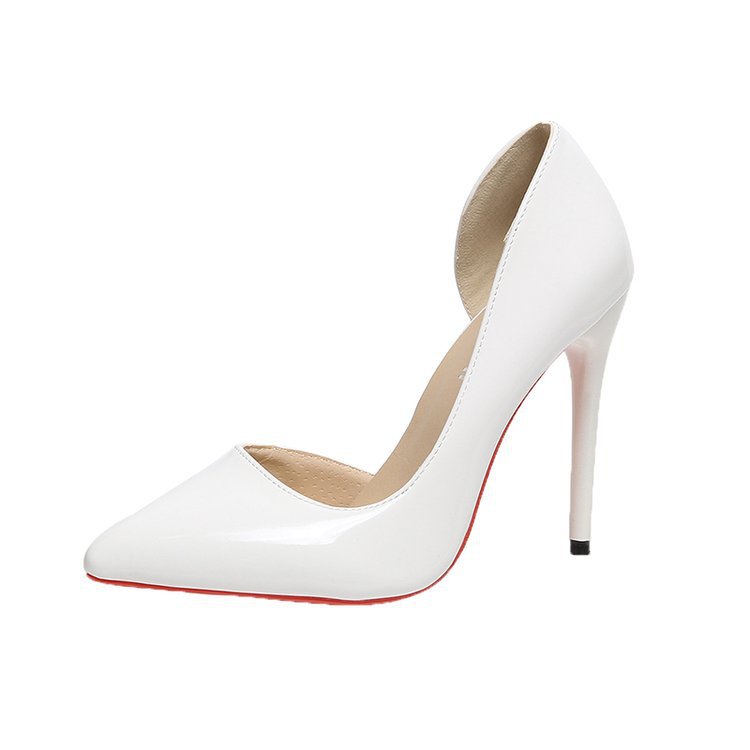 Womens Niche Designer-style Patent Leather Black Stilettos