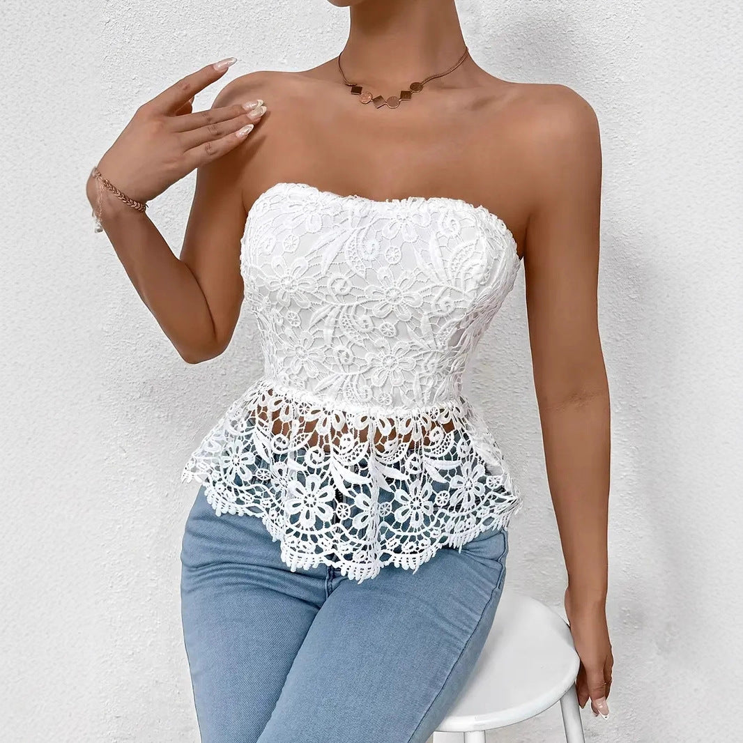 Women's Lace Embroidered Sleeveless Top