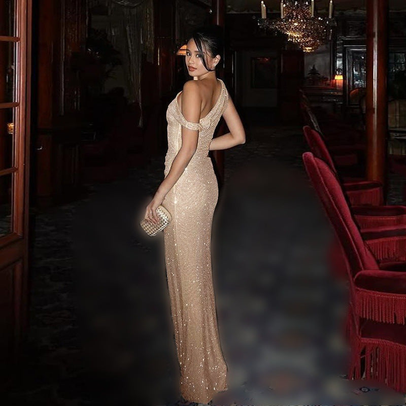 Womens Asymmetrical Dress With A Side Slit