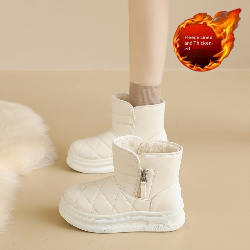 Womens Casual Warm Fleece-lined Snow Boots