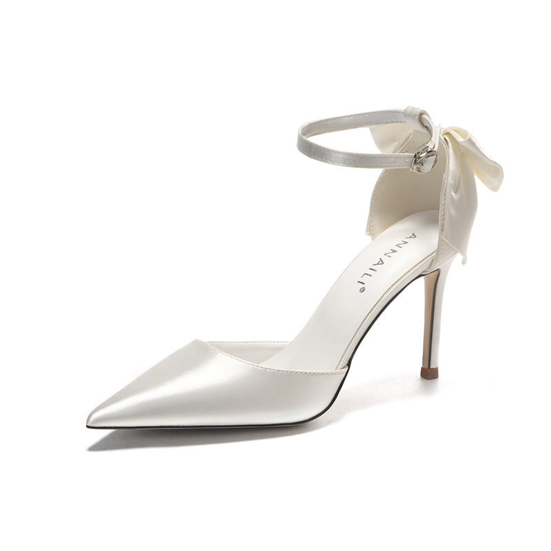 Satin White Wedding Shoes Plus Size