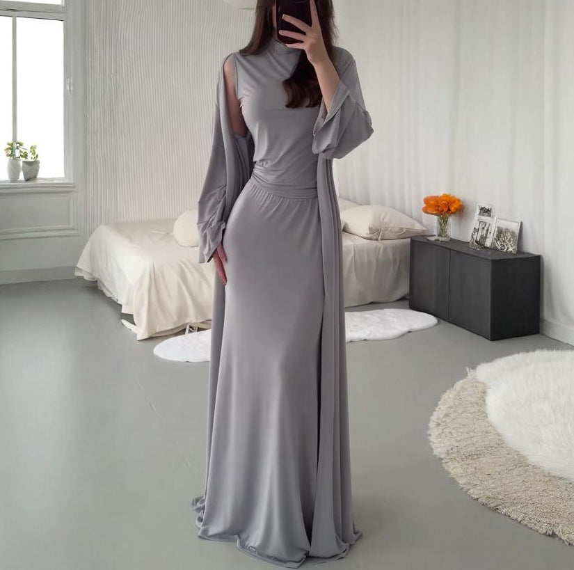 Womens Summer Sheath Skirt And Jacket Three-Piece Set