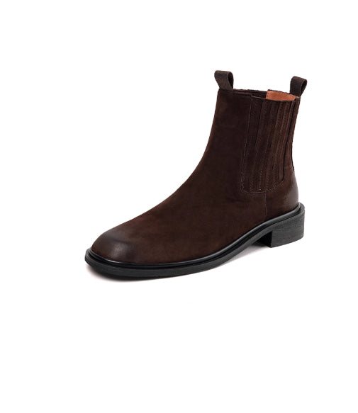 Women's Genuine Leather Retro British Style Chelsea Boots