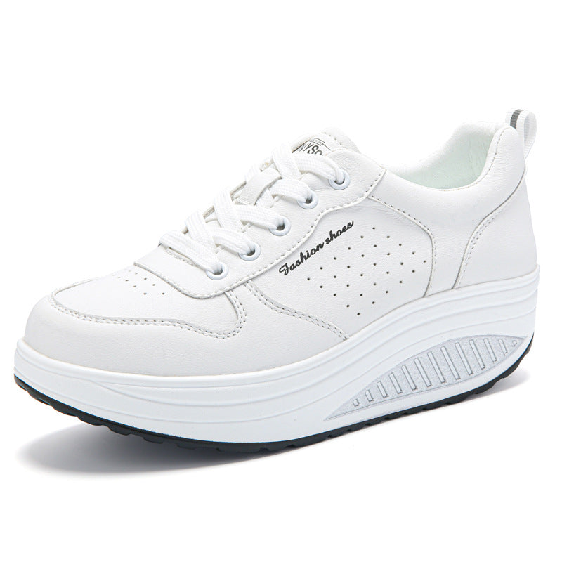 Women's Thick-soled Sports Casual Versatile White Shoes